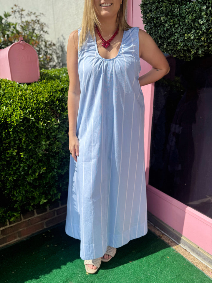 Mara Sleeveless Maxi Dress in Light Blue