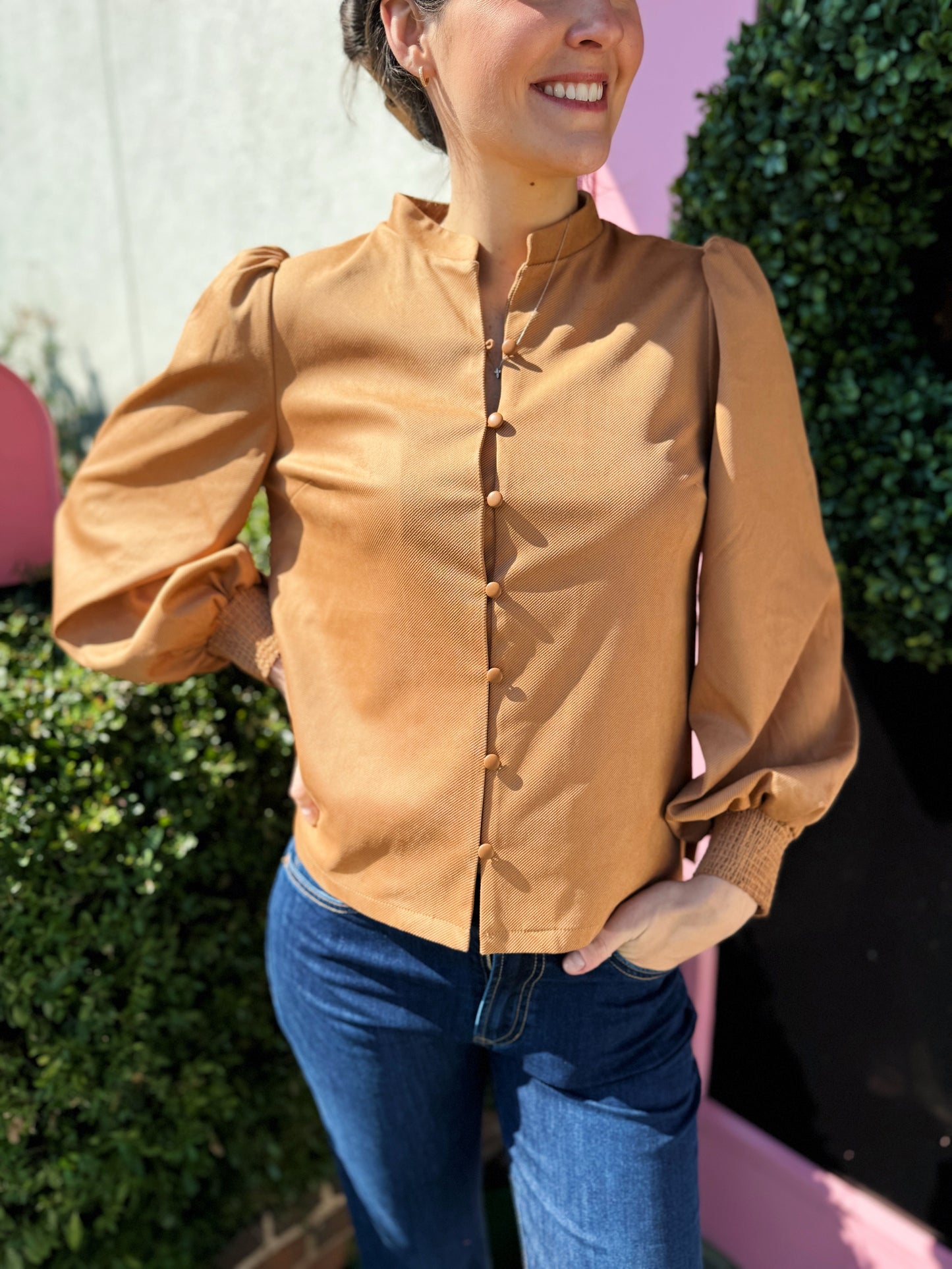 Constance Blouse in Camel by S'Edge