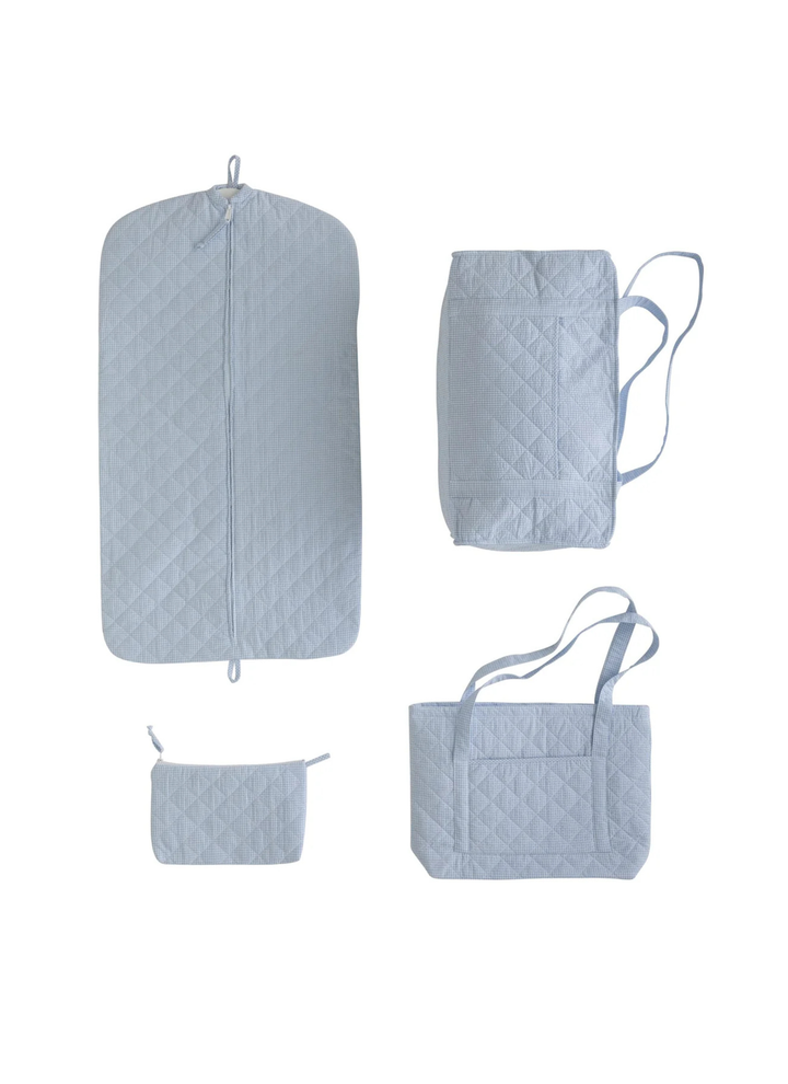 Little Boys Quilted Luggage Set in Light Blue