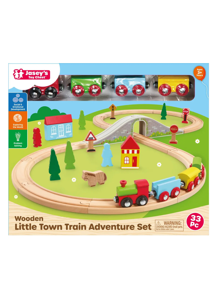 Wooden Little Town Train Adventure Set