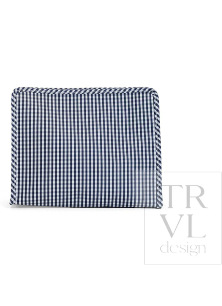 Black and white checkered pillow on a white background with &