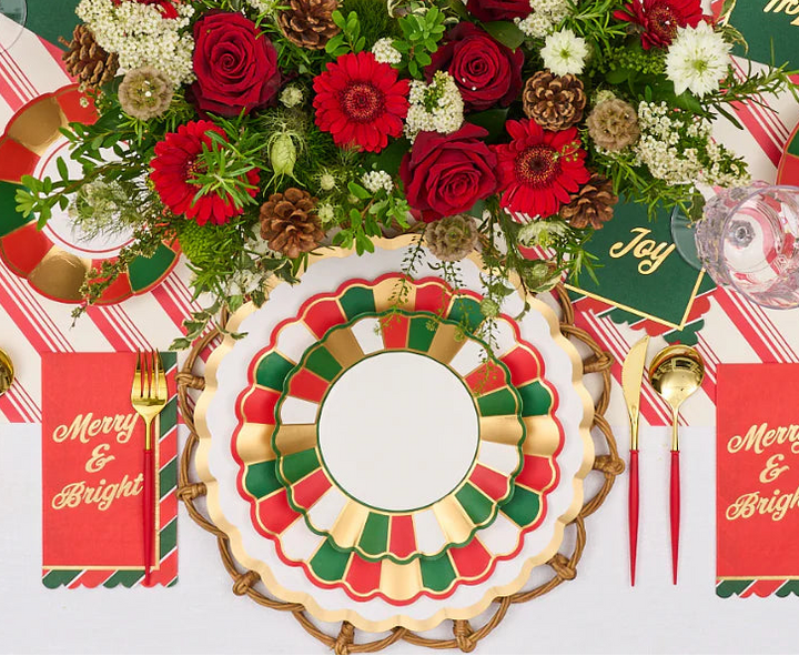 Joyful Christmas Scalloped Tableware