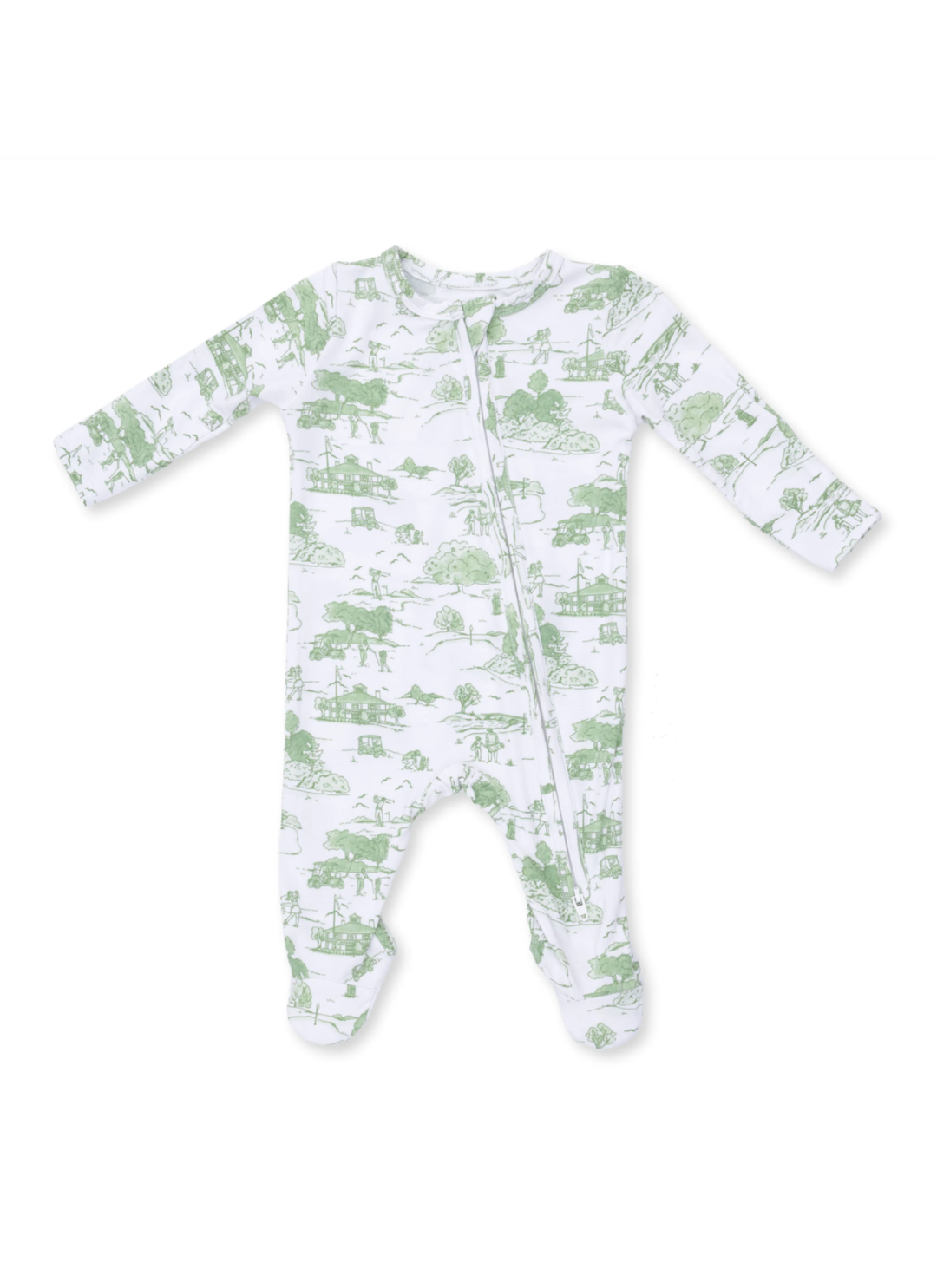 Green Golf Toile 2 Way Zipper Footie