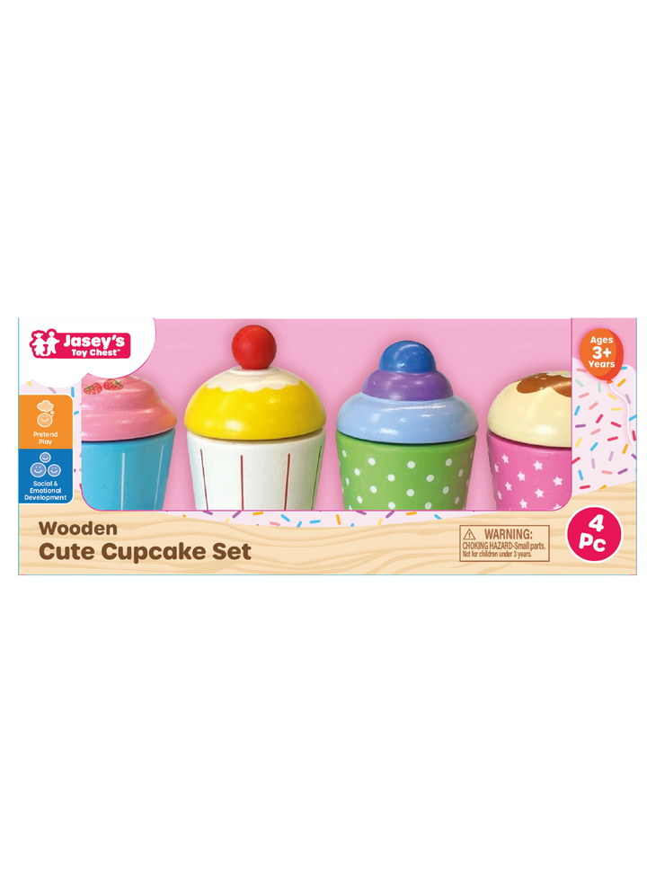 Wooden Cute Cupcake Set