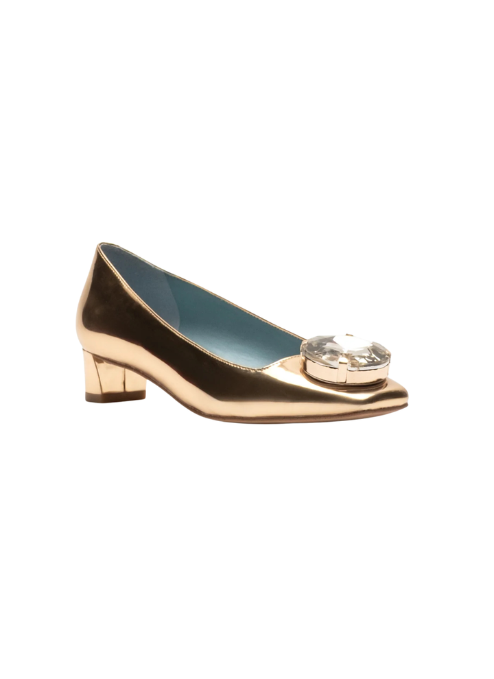 Mary Mod Heel in Gold by Frances Valentine