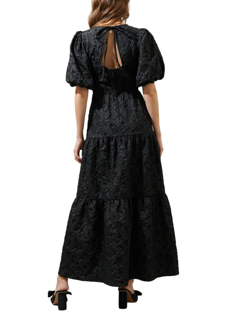Arielle Jacquard Maxi Tiered Dress