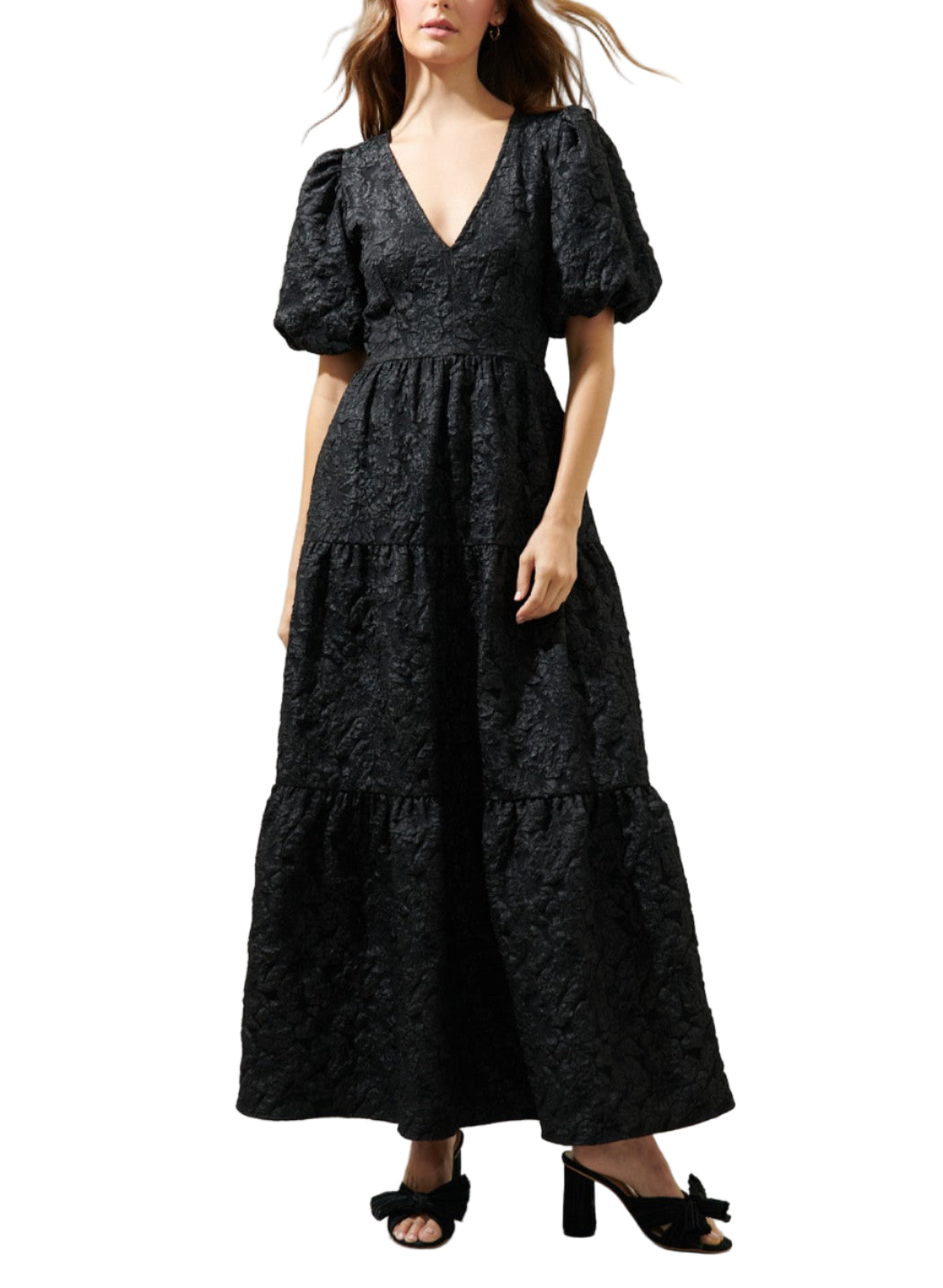 Arielle Jacquard Maxi Tiered Dress