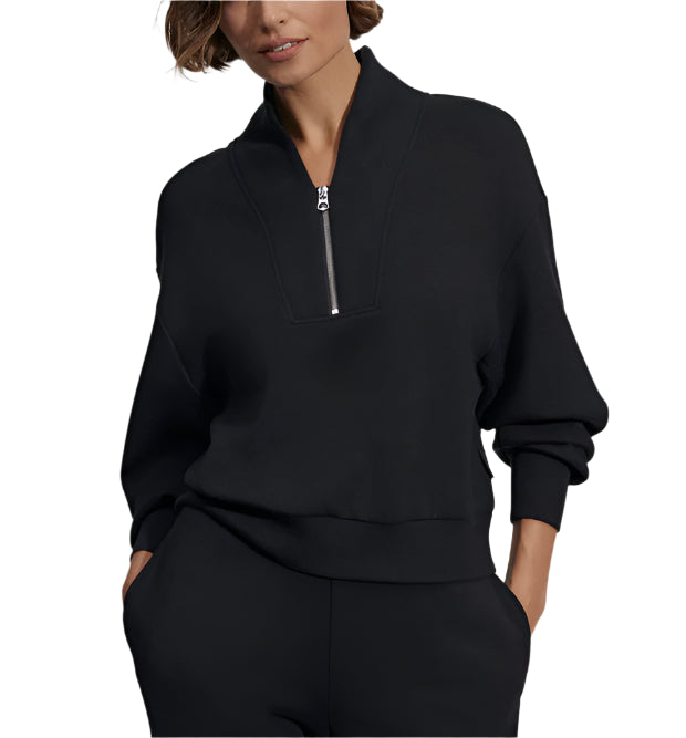 Subtly cropped for versatile styling, the Davidson sweat is an essential layering piece. Made in our lightweight DoubleSoft® fabric, this cropped style is complete with dropped shoulders and deep cuffs. The epitome of laid-back luxury, pair this contemporary top layer with coordinating sweatpants.