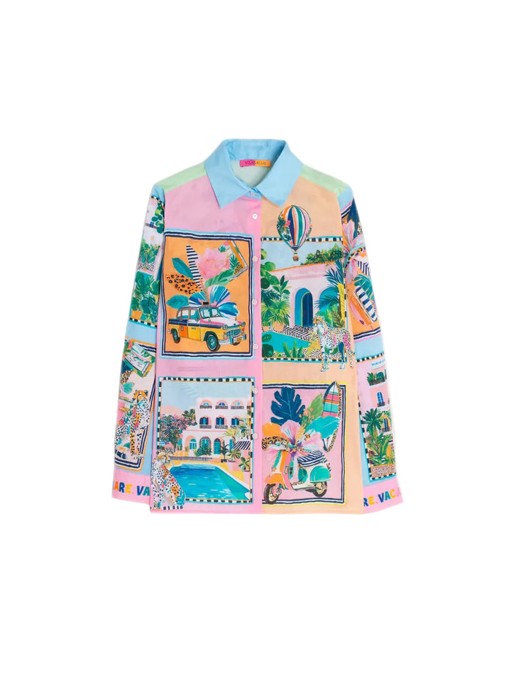Travel Scene Print Shirt by Vilagallo