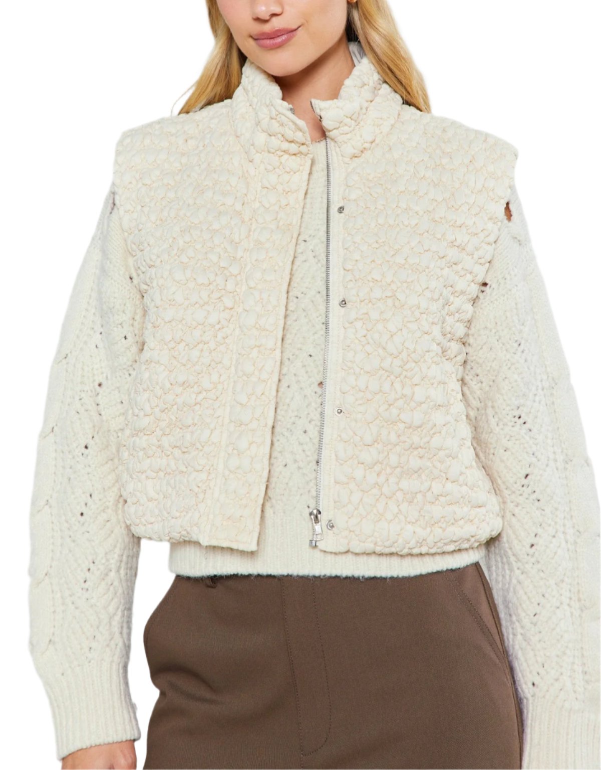 Catie Cropped Quilted Vest