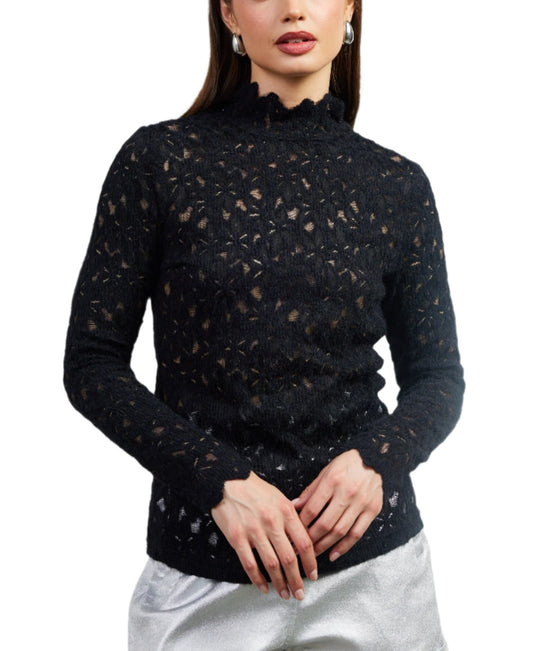  LACE MOCK NECK TOP