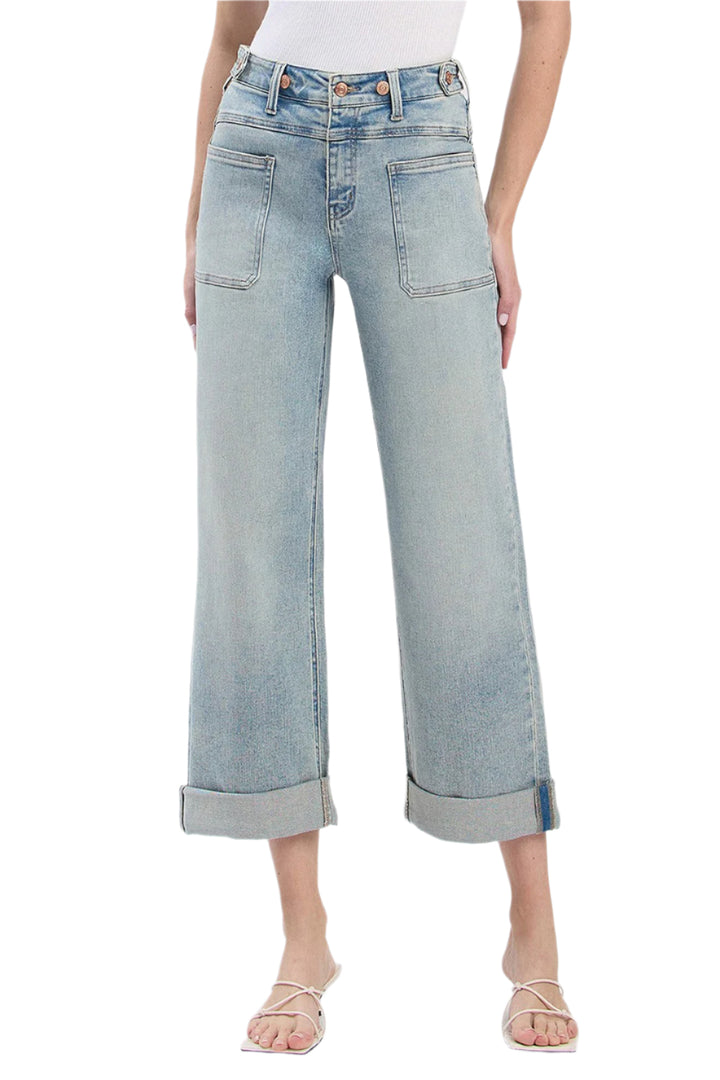 Commisioner Super High Rise Slim Wide Leg Jeans by Flying Monkey