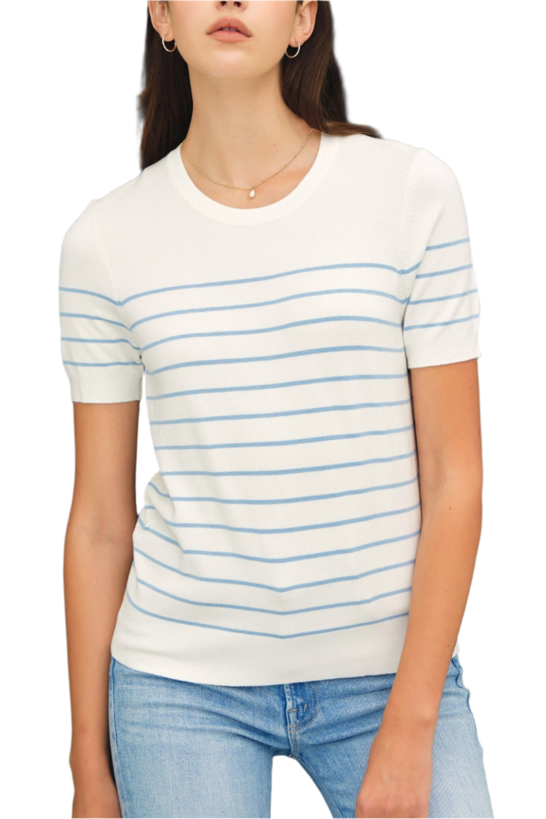 Beverly Striped Short Sleeve Sweater