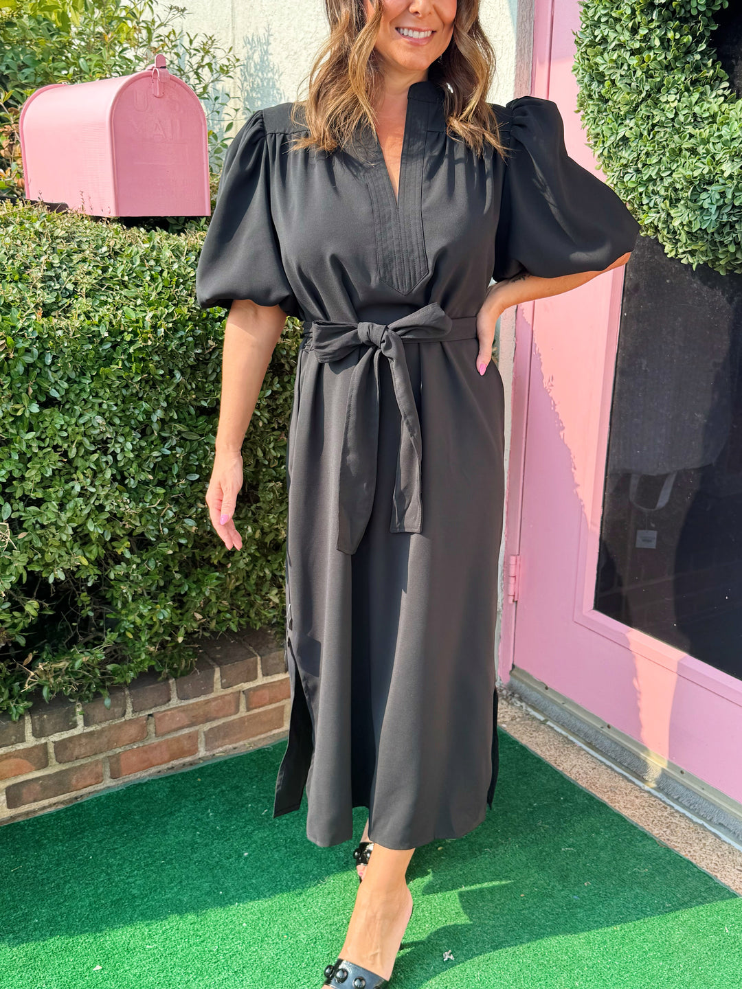 Bailey Bubble Sleeve Midi Dress