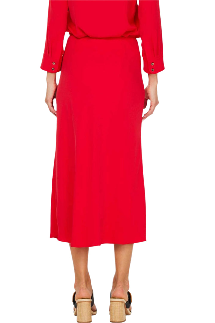Elasticized Waist Bias Midi Skirt