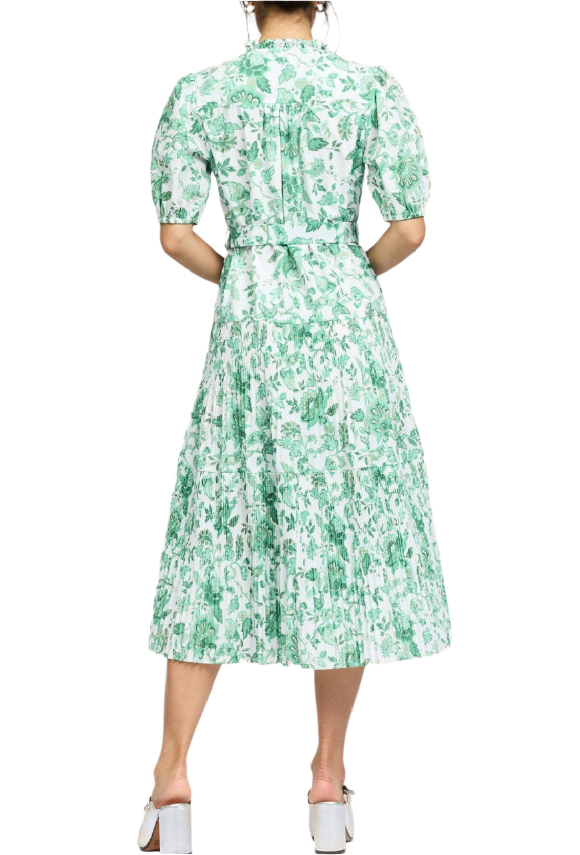 Jane Floral Pleated Midi Dress