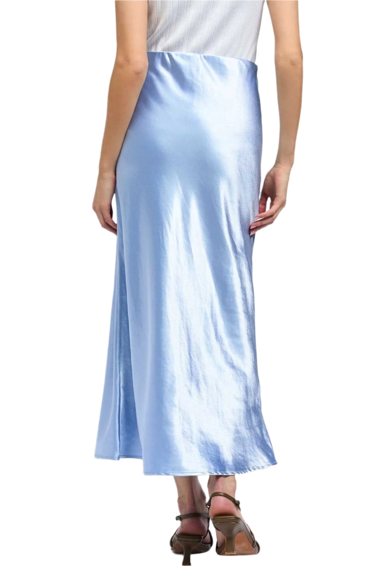 Satin Bias Midi Skirt