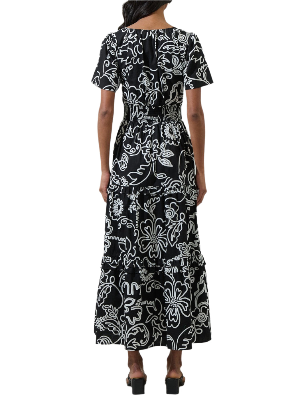 Haylie Floral Palmer Poplin Tiered Maxi Dress