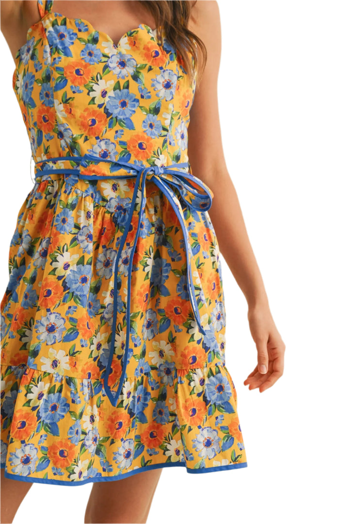 Kat Scalloped Edge Floral Dress