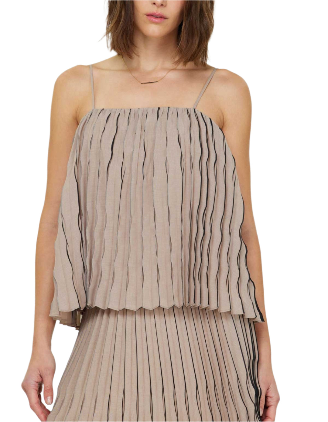 Cami Pleated Midi Skirt Set