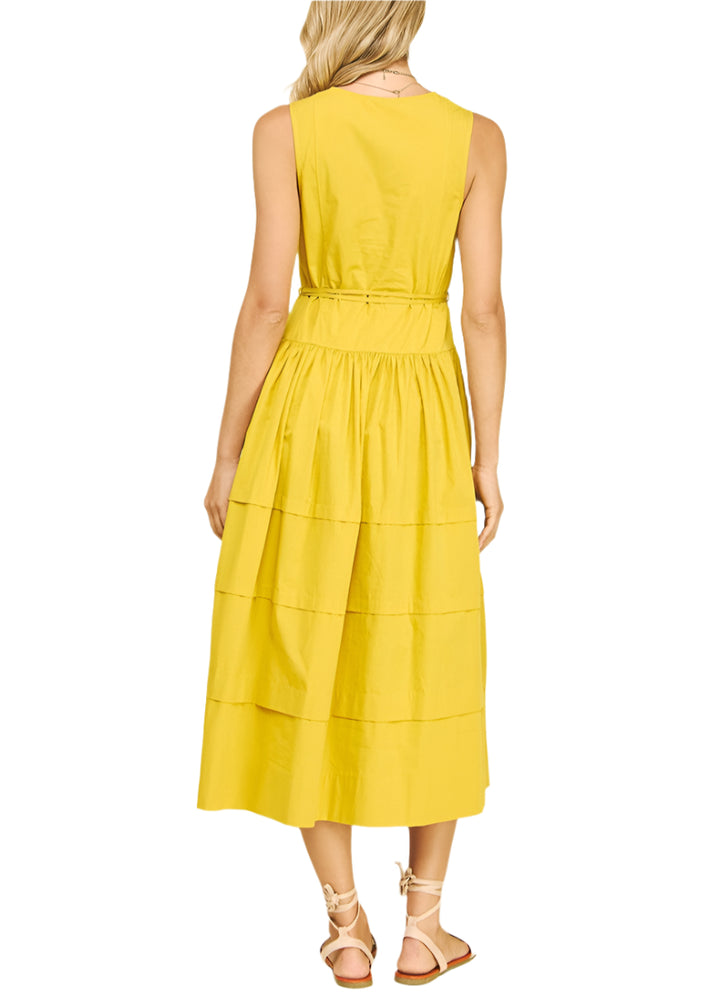 Chloe V-neck Tiered Midi Dress