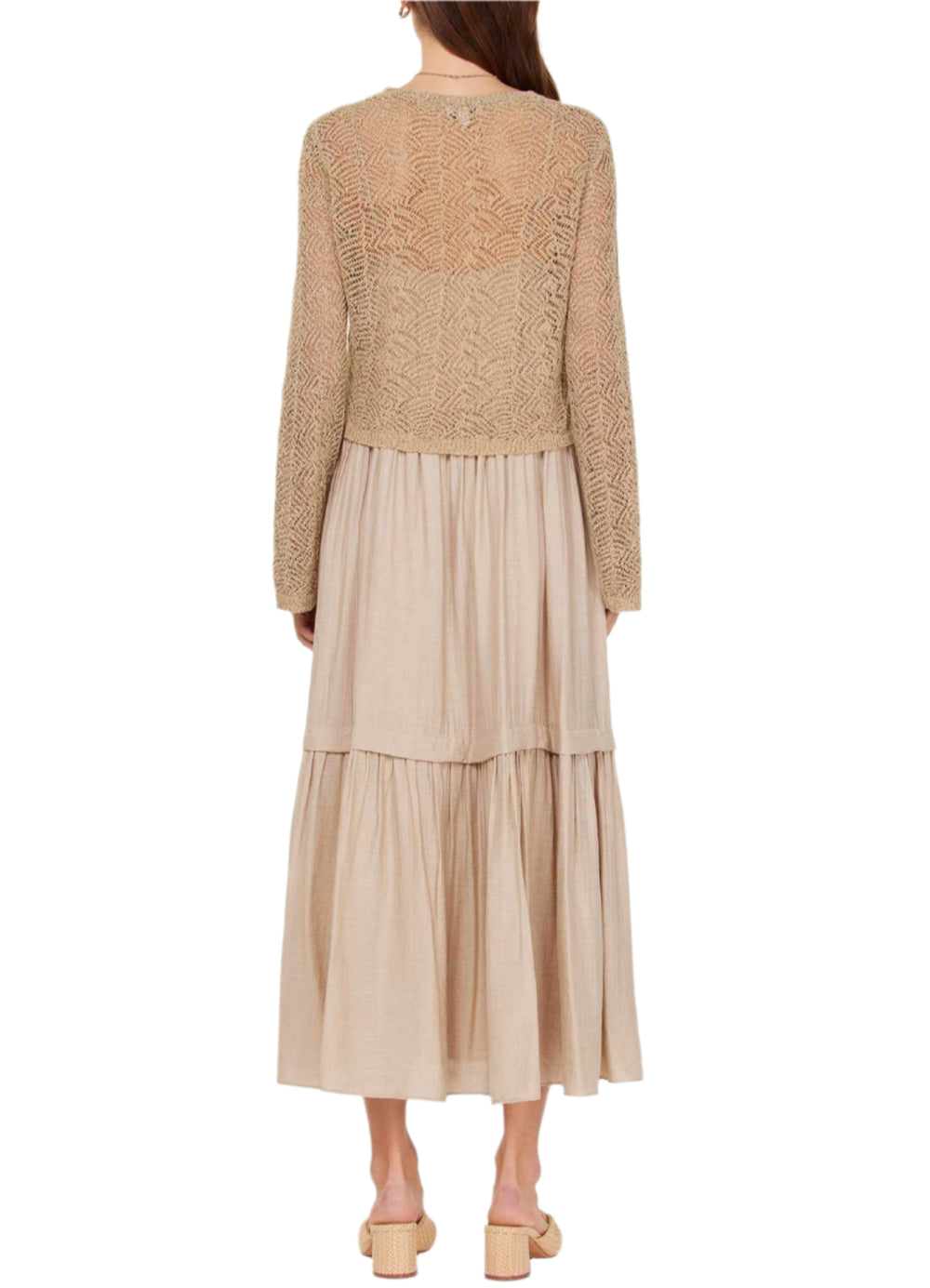 Get the best of both worlds with the Layla Sweater &amp; Tiered Midi Dress! Stay cozy and stylish with this unique piece that combines a sweater top and a flowy midi dress.&nbsp;