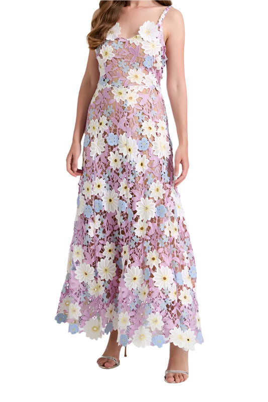 Ivey Floral Lace Midi Dress