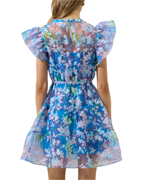 Eleni Organza Gunda Tiered Mini Dress