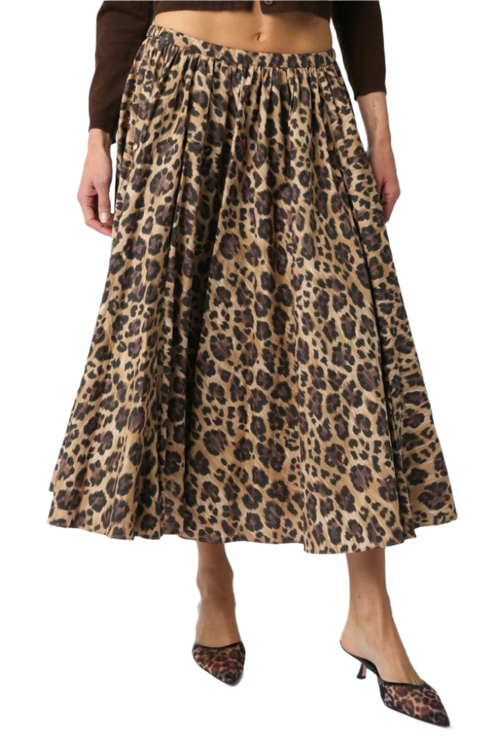 Daisy Leopard Midi Skirt