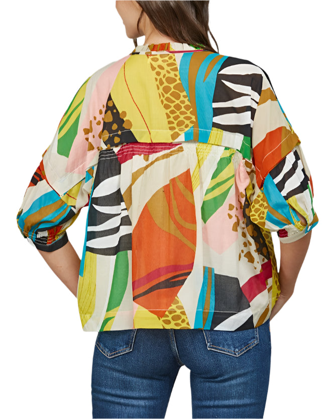 Abigal Abstract Print Top