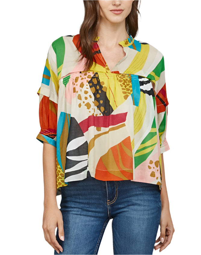Abigal Abstract Print Top