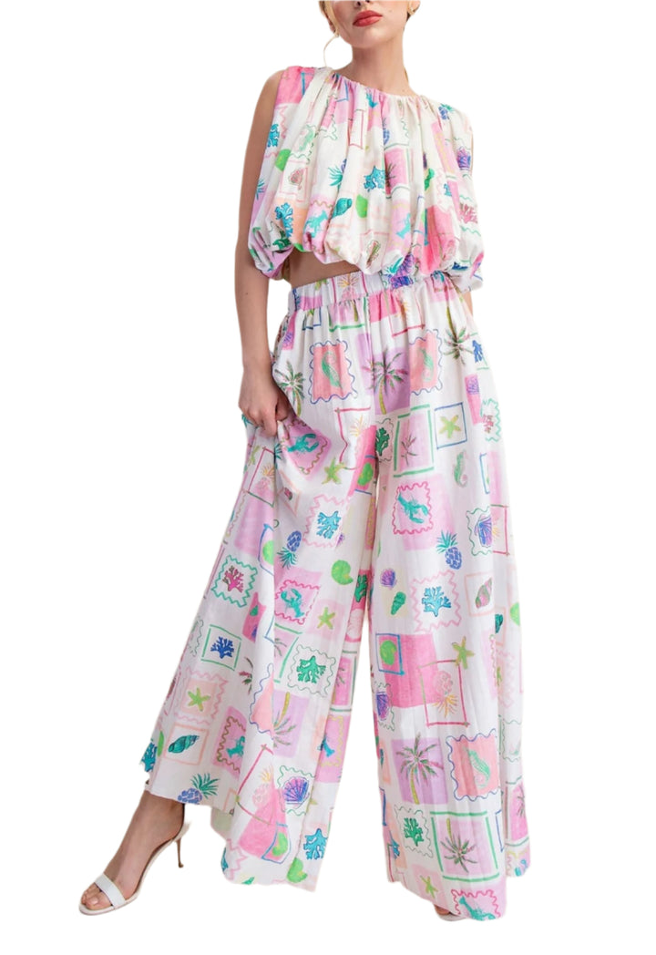 Tropical Flowy Pant Set