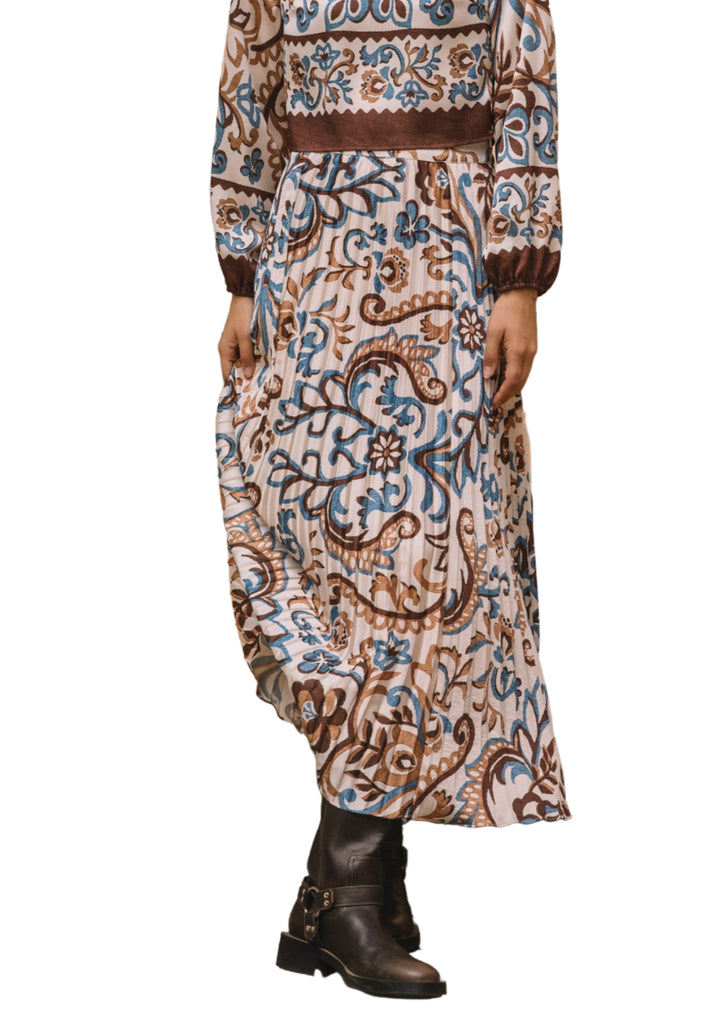 Sallie Pleated Midi Skirt