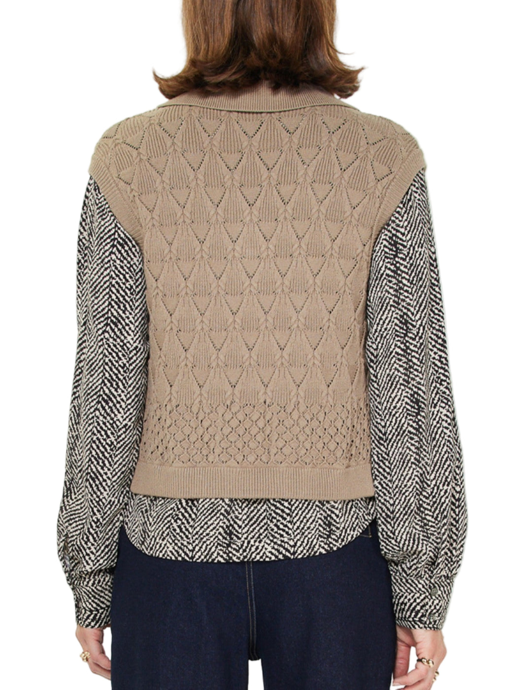 Zebra Printed Woven Sweater