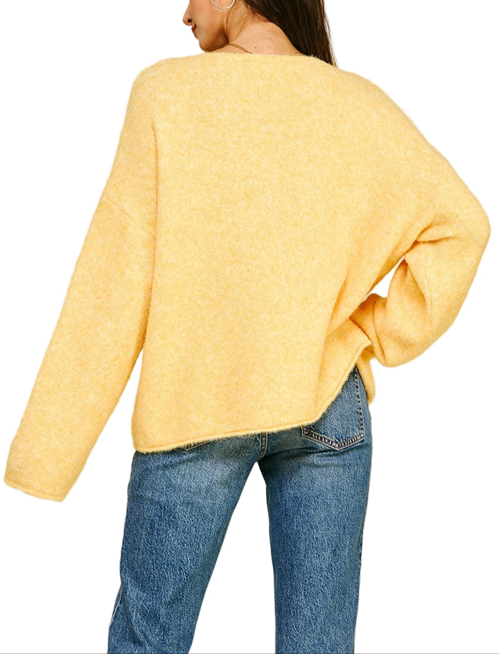 The perfect v-neck sweater for a cool day.