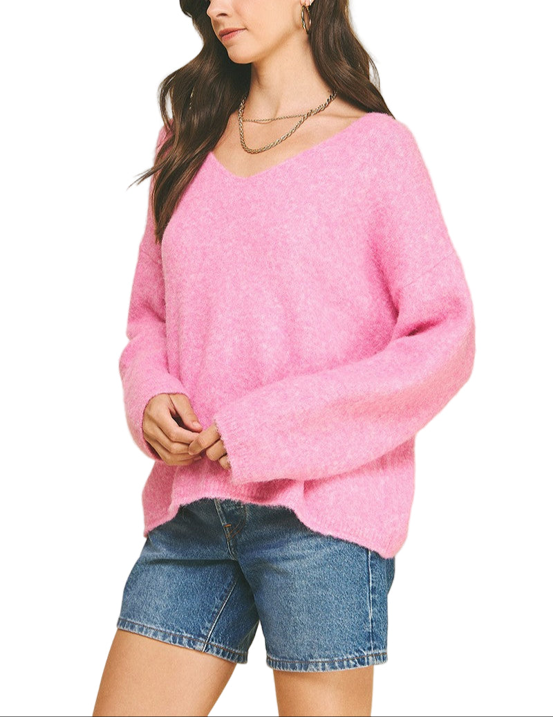 The perfect v-neck sweater for a cool day.