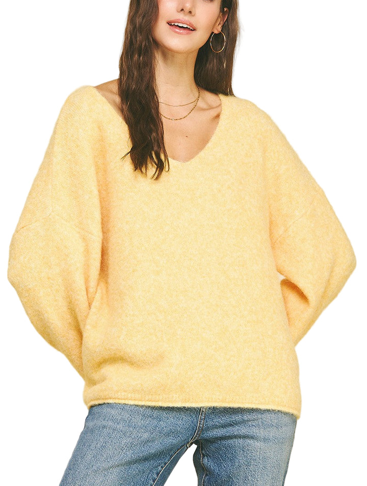 The perfect v-neck sweater for a cool day.