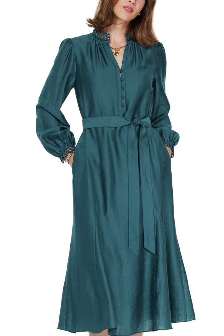 Anne Button front Midi Dress
