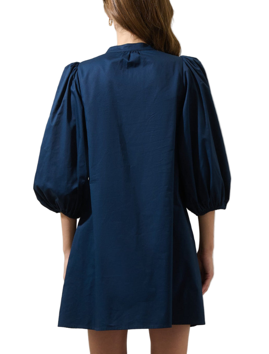 Victoria Shift Split Neck Mini Dress