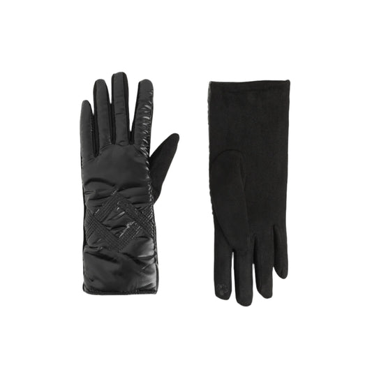 Stay warm this winter with our Diamond Puffer Touchscreen Gloves! These fashionable gloves are designed to keep your hands cozy in the cold while allowing you to easily use your touchscreen devices. Experience warmth and functionality in one stylish pair of gloves! Materials: Polyester/Spandex.