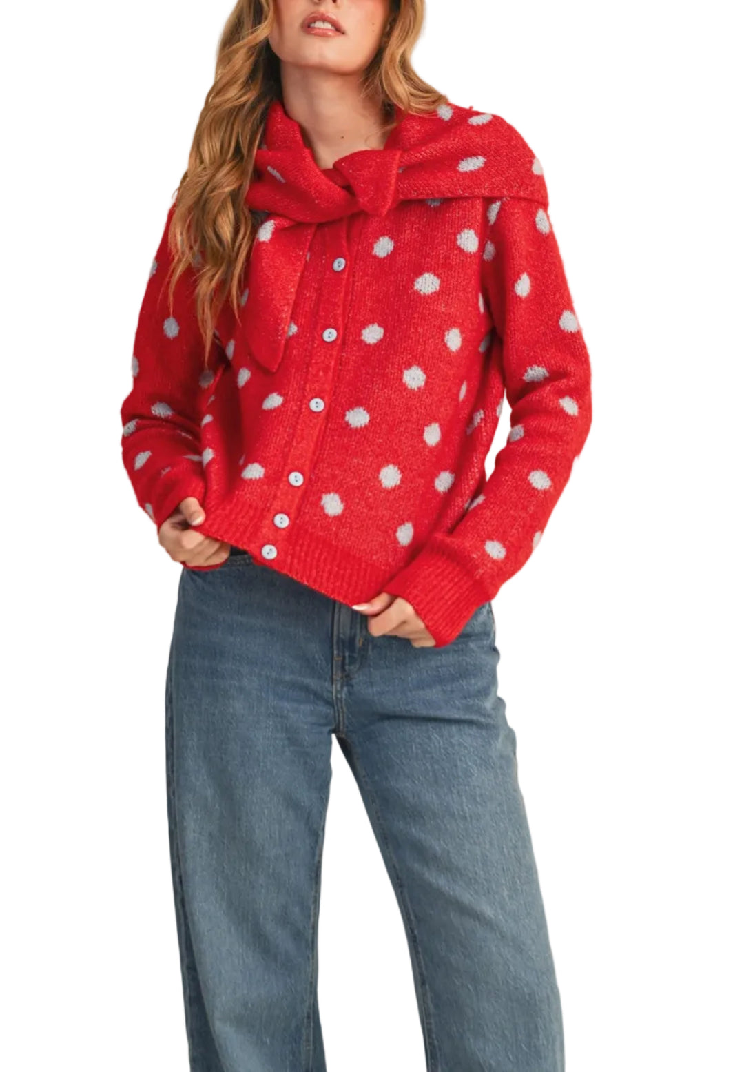 Polka Dot Sweater Cardigan