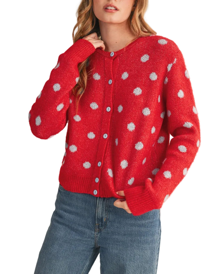 Polka Dot Sweater Cardigan