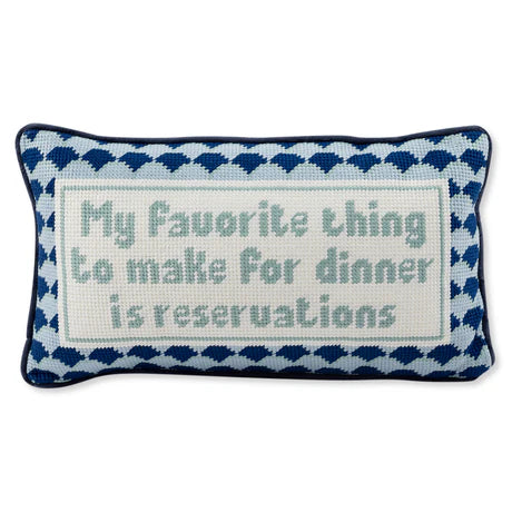 For the ones who know their culinary skills are best served outside the kitchen. This pillow is for those who say, ‘My favorite thing to make for dinner is reservations,’ because why cook when you can dine in style?