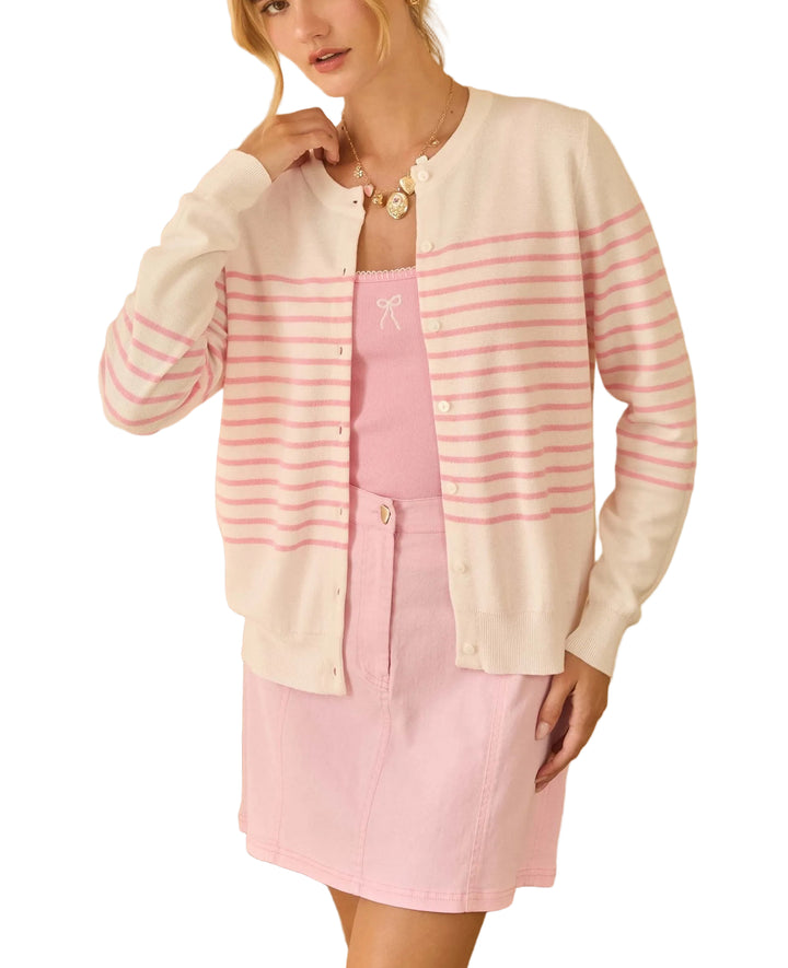 Striped Button-down Cardigan