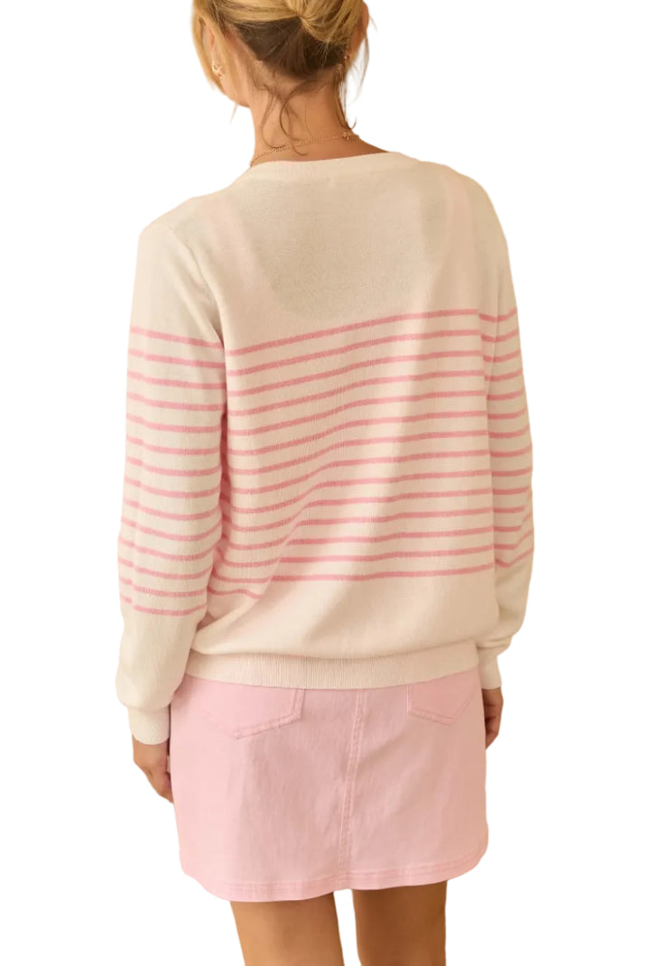 Striped Button-down Cardigan