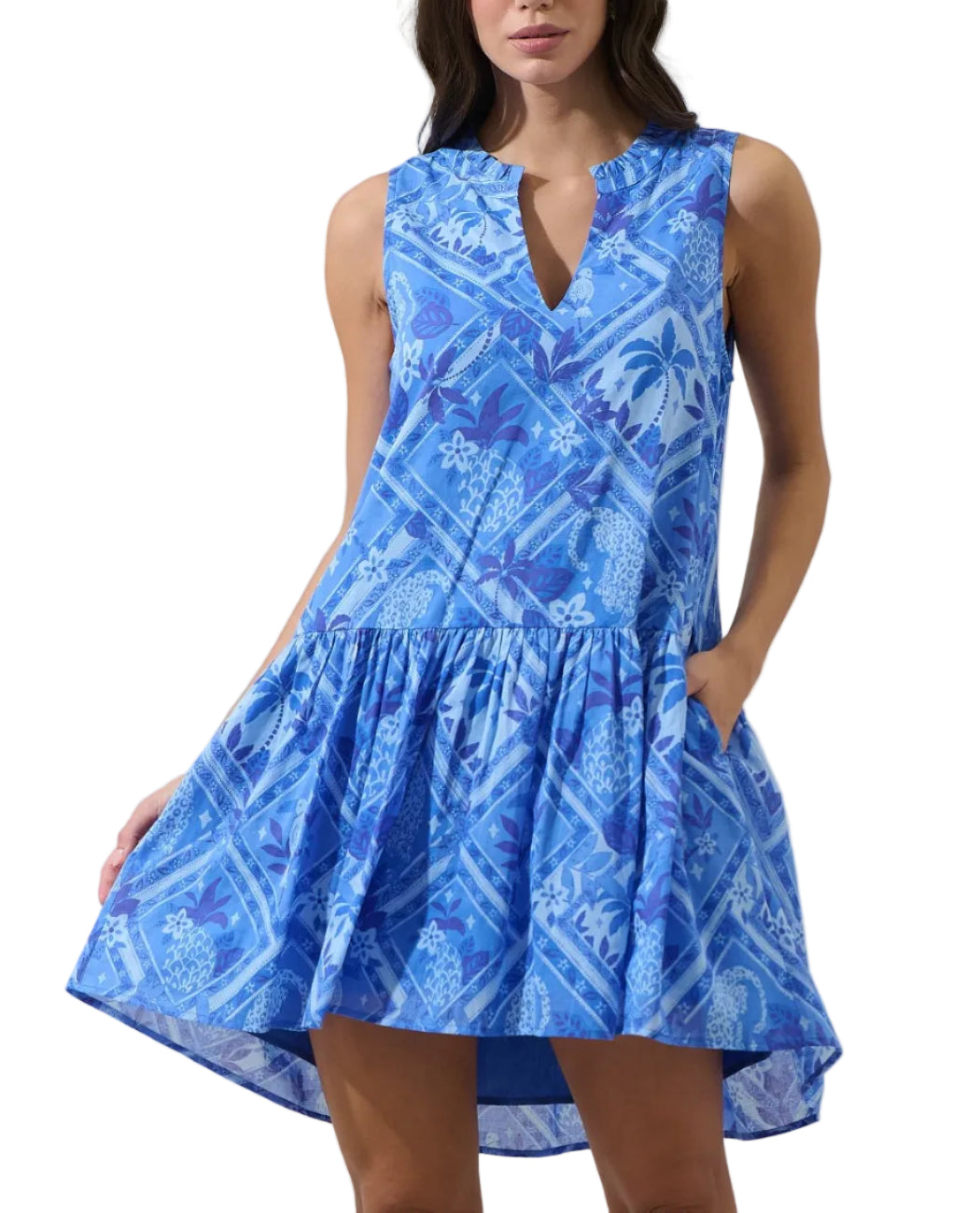 Kaidy Tropical Loly Trapeze Mini Dress
