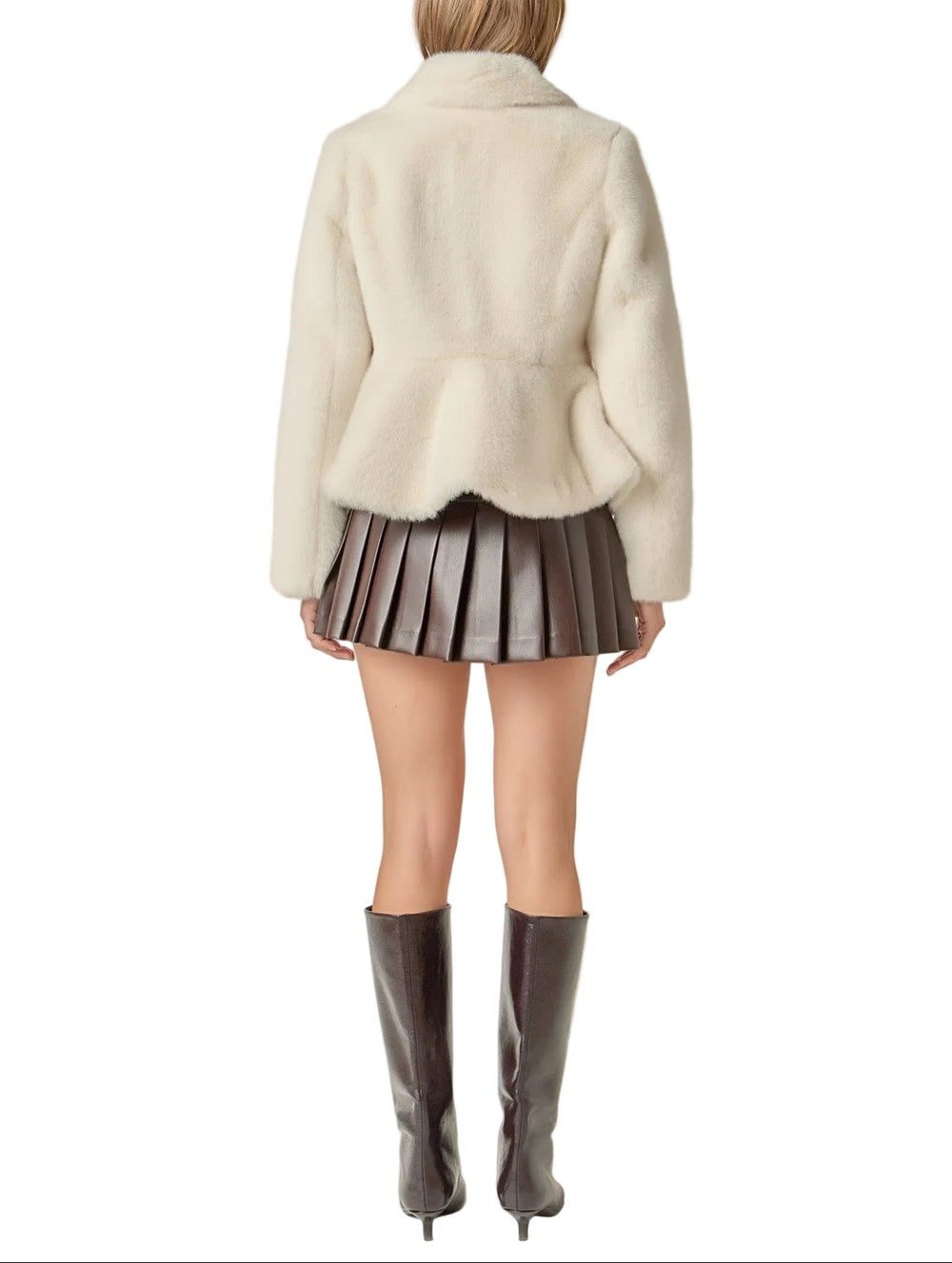 Make a statement with this fabulous peplum faux fur coat! Luxuriously soft faux fur wraps you in cozy glamour, while the flirty peplum hem adds a playful twist that turns heads. Perfect for elevating your winter look from ordinary to absolutely show-stopping. Layer it over your favorite outfit for instant sophistication and fun. Whether you're heading to a night out or just want to feel extra fabulous, this coat delivers drama, warmth, and serious style points.