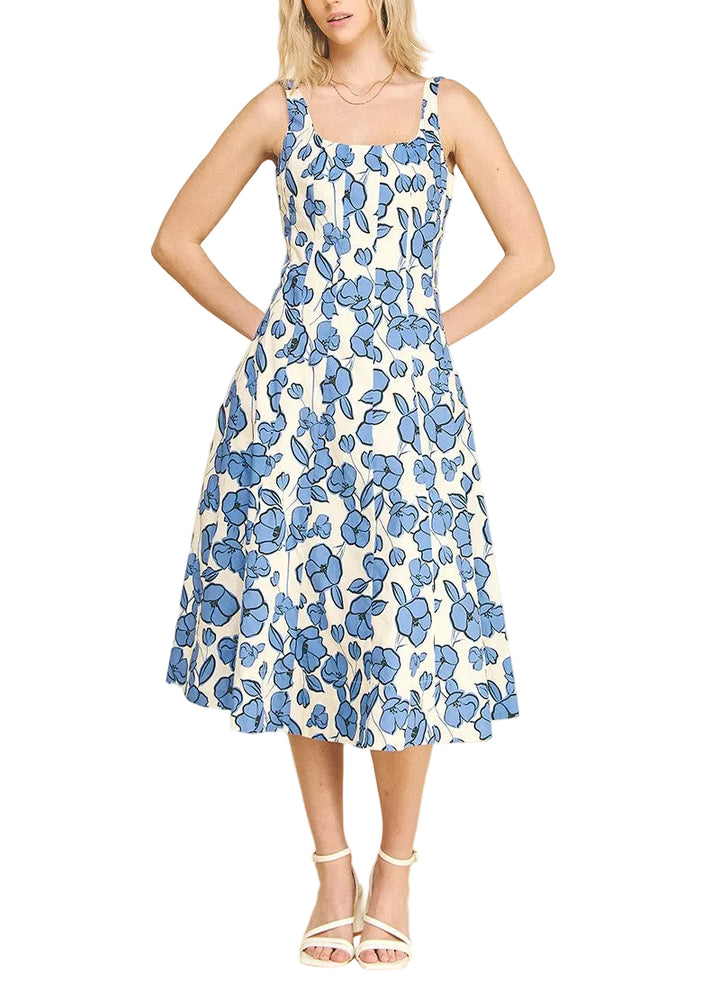 Perfect for garden parties, brunch dates, or casual outings, this midi length offers a sophisticated balance between playful and polished. Soft, breathable fabric ensures all-day comfort, making it an easy go-to for warm weather style.