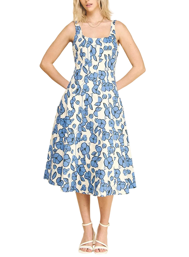 easy midi dress Floral Flared Midi Dress