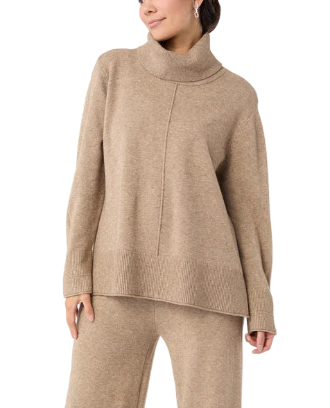 rap yourself in pure luxury with our Heavenly-Luxe Cowl Neck with Rib Trim Detail . This cozy top is crafted from luxuriously soft fabric, making it feel like a warm hug. Complete with long sleeves and mock neck, it's an ideal combination of comfort and practicality. Elevate your everyday style and experience the epitome of cozy with this must-have sweater